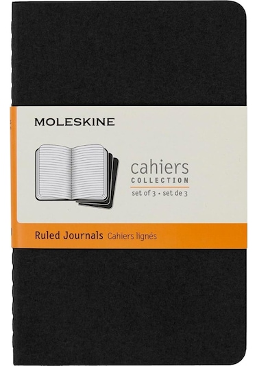 Moleskine Çizgili Cahier Not Defteri 3 Lü Set Cep Boy Siyah