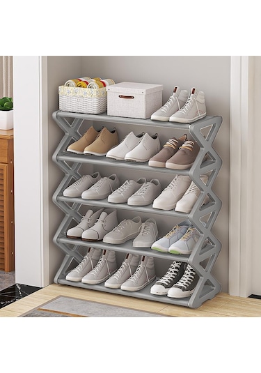 Jms 5 Katmanlı Ayakkabı Rafı X Şekli Ayakkabı Organizatörü Toz Geçirmez Depolama Rafı Galvanizli Çelik Kumaş Siyah Jms 5 Katmanlı Ayakkabı Rafı X Şekli Ayakkabı Organizatörü Toz Geçirmez Depolama Rafı Galvanizli Çelik Kumaş Siyah