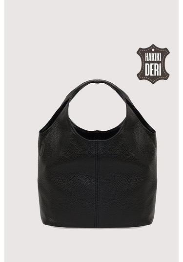 Hakiki Deri Kadın El Çantası Siyah Smr9200-2 Siyah
