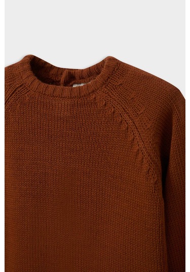 Defacto Erkek Bebek Bisiklet Yaka Triko Kazak F2408a525wnbn113 Turuncu