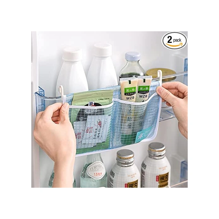 Konesam Buzdolabı Kapısı Organizer Seti 2 Adet - Pp Ve Mesh Malzeme İle Gıda Saklama, Konforlu Ve Taze Tutma Çok Renkli
