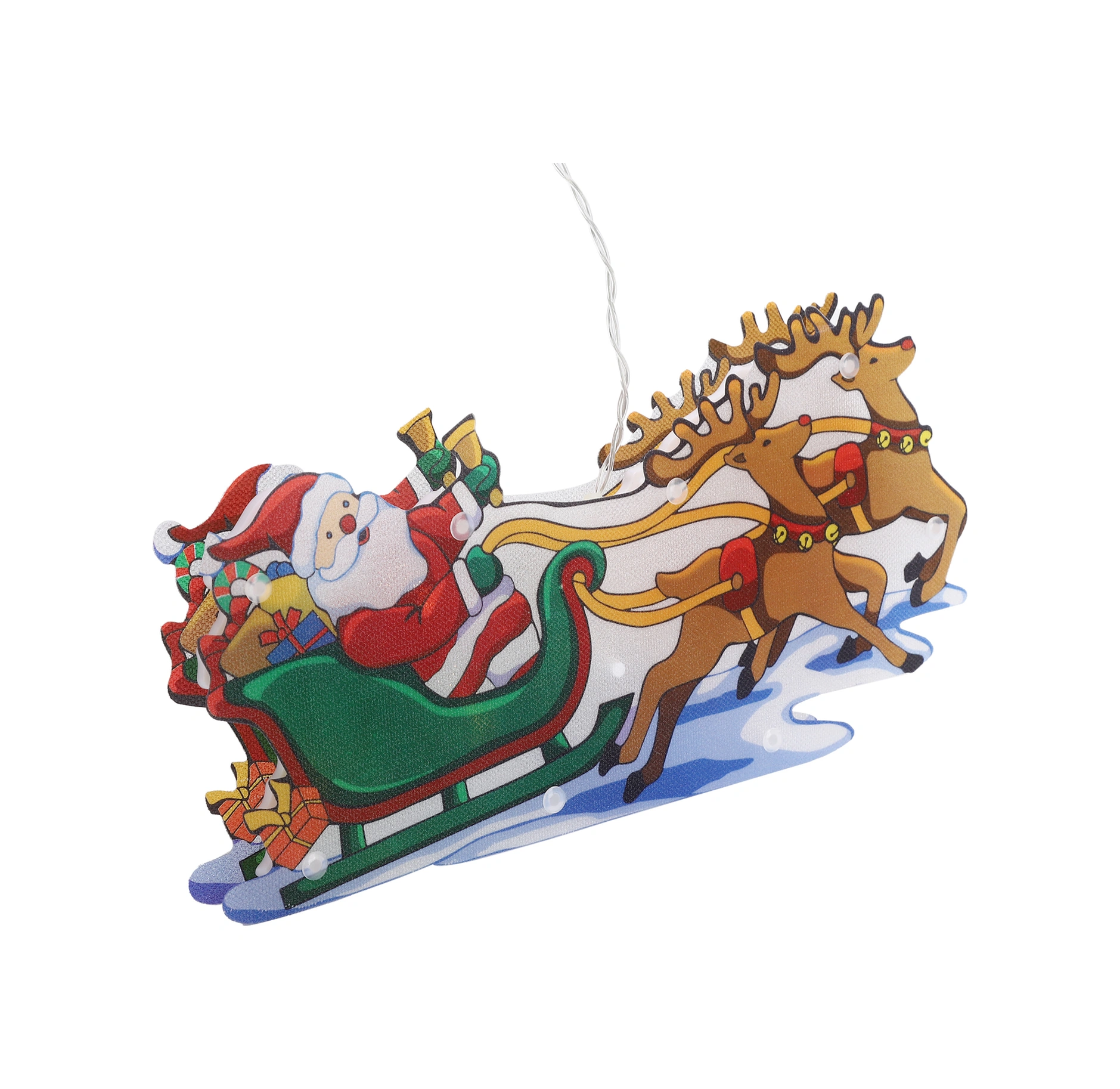 Youtek Aydınlatmalı Porselen Çekmeceli Noel Aracı - 10 Led Işık, Süction Cup Ve Kanca İle Cam Ve Düz Yüzeyler İçin Noel Dekorasyonu Pil Yok Diğer