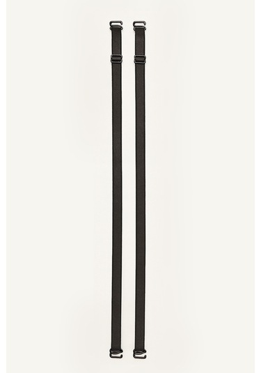 Nbb Kadın Siyah İnce Saten Omuz Askısı Siyah