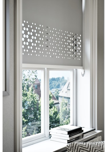 Lazer Kesim Mat Stor Perde, Lazer Kesimli Klasik Serisi, C-4004 Antrasit Renk Antrasit