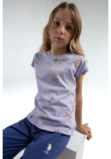U.s. Polo Assn. Kız Çocuk Mor Kapri Takım Us2069 Mor