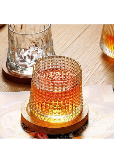 Xurunkeji 10 Adet Şarap Bardakları Masa Altlıkları Şarap Bardakları Döndürme Cam Bardak Altlığı Şarap Altlığı Çay Fincanı Altlığı Bardak Altlığı Ceviz Ceviz