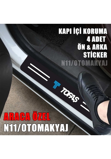 Tofaş Murat 131 Uyumlu Kapı İç Koruma Ayaklık Sticker Markalı
