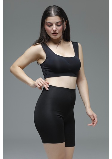 Porfy Dikişsiz Hayalet Sıkılaştırıcı Şekillendirici Iz Yapmaz Lazer Paçalı Korse Siyah Renk SiYAH