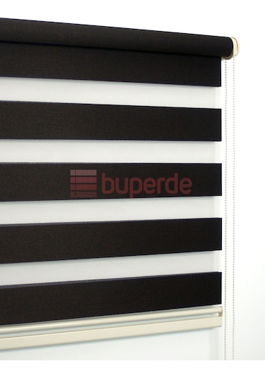 Buperde Koyu Kahverengi Acı Kahve Bambu Zebra Stor Perde