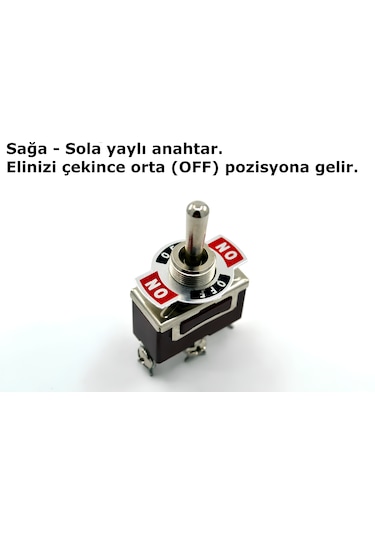 Toggle Switch 1-0-2 Yaylı Metal Anahtar 3 Pin 12v-220v 15a Yaylı