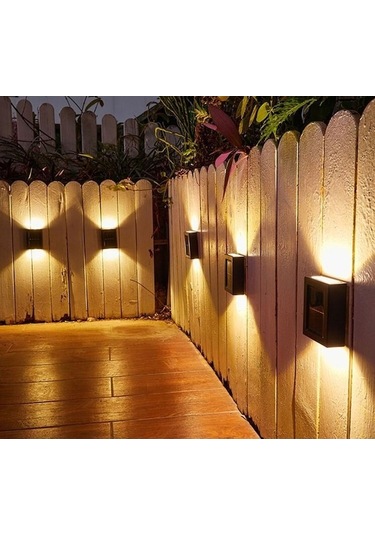 Güneş Enerjili Dış Mekan Duvar Lambası - Ev Bahçesi, Duvar Dekorasyonu, Yüksek Aydınlatma, Beyaz Işık, Büyük Boy, Dayanıklı Malzeme