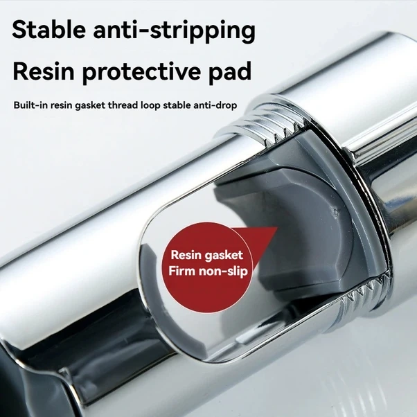 Fochsia Gümüş 360 Derece Dönebilen Duş Başlığı Askısı Ayarlanabilir Kurulum Kolay Gümüş