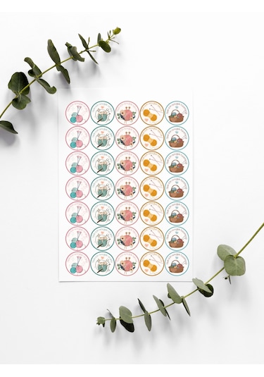 El Emeği Örgü Teşekkür Ederiz Stickers Paketleme Kargo Çıkartma