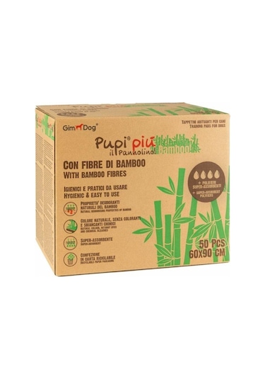 Gimdog Pupi Piu Bamboo Köpek Çiş Eğitim Pedi 60 X 90 Cm 50'li