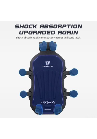 Lemestar Dayanıklı Motosiklet Telefon Tutucu - Siyah Alüminyum Alaşımlı Ve Naylon Siyah