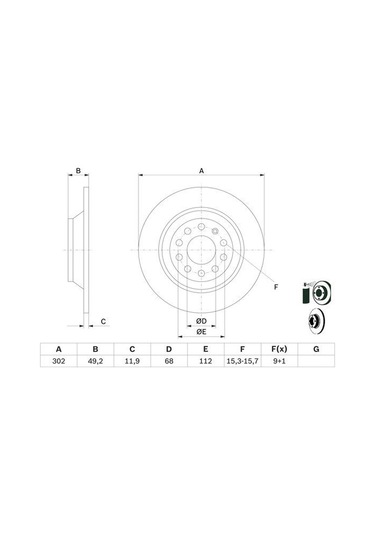 Audi A6 2.4 2004-2008 Bosch Arka Disk 2 Adet N11.333