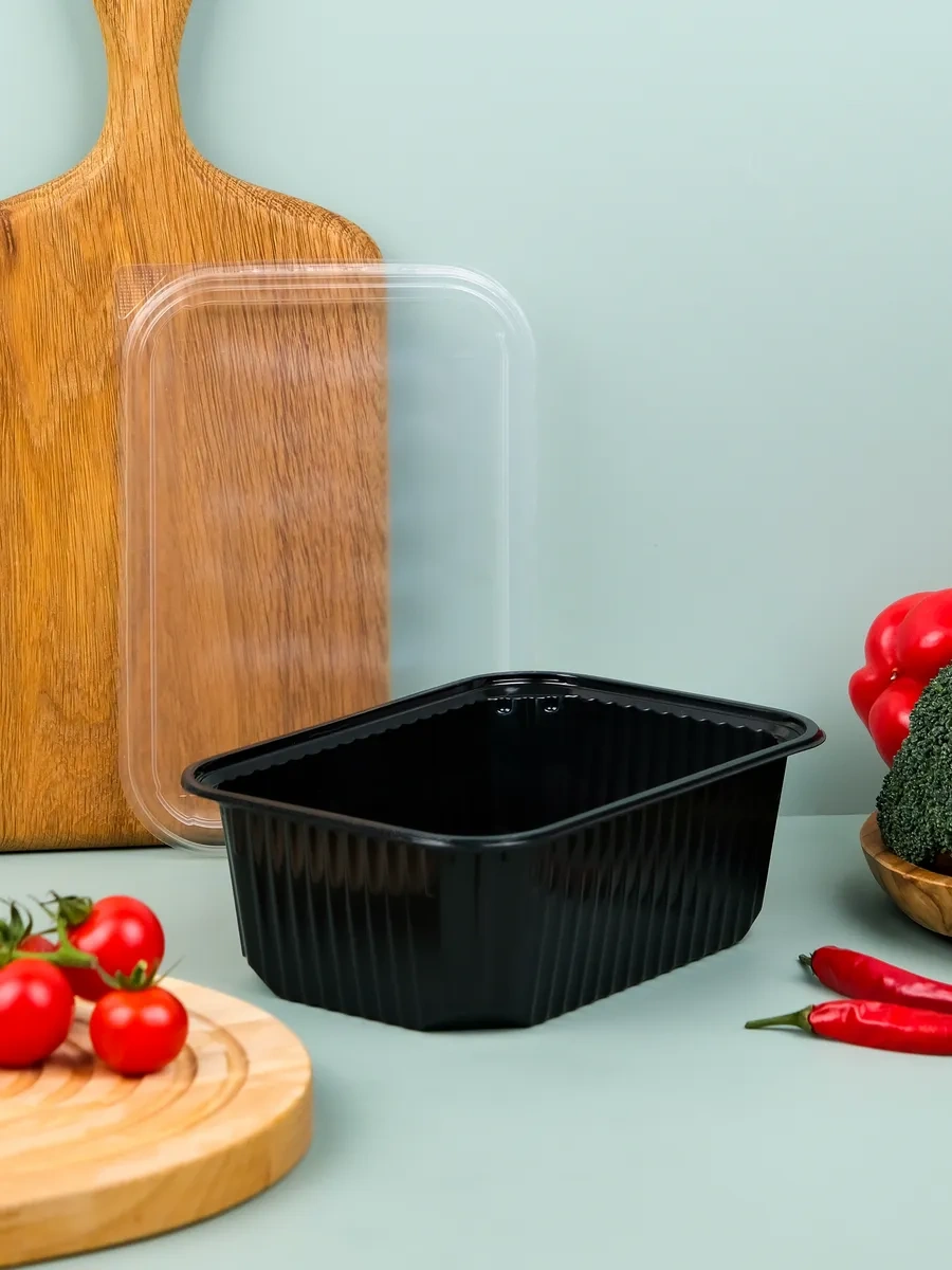 Upakovsik+ Tek Kullanımlık Kapaklı Konteyner 1000 Ml, 30 Ad 396959487 100 adet