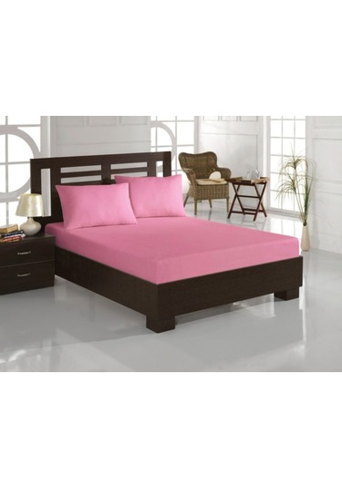 Tek Kişilik Penye Kumaş Lastikli Çarşaf Takımı Pembe