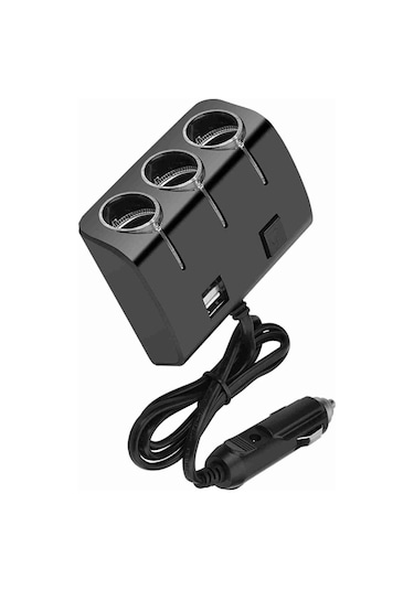 Moveevo Araç Çıgarette Aleti Bölücü 3lü, 2 Usb Portlu Hızlı Şarj, 120w Maksimum Güç, Usb Anahtarı Ve Led Göstergeli, Tüm Araçlar İçin