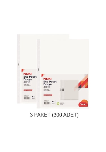 Noki Poşet Dosya A4 100'lük 3 Paket