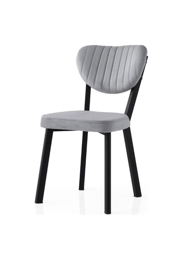 Olivya Sandalye, Siyah Metal Açık Gri