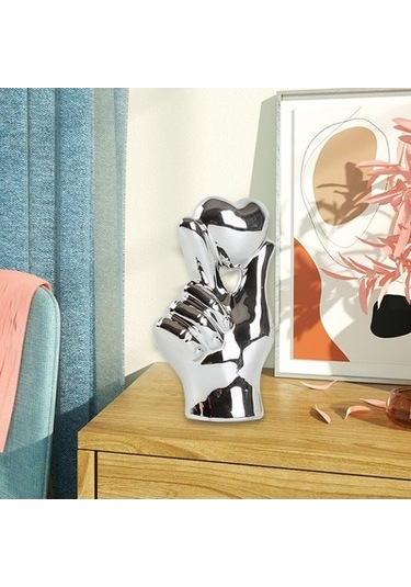 Lijinxu Kalp Heykeli Hediye Koleksiyon Seramik El-ile-gümüş