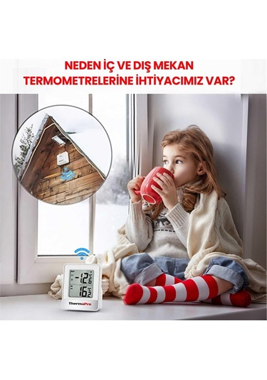 ThermoPro TP200C Wifi İç-Dış Mekan Dijital Sıcaklık Termometre