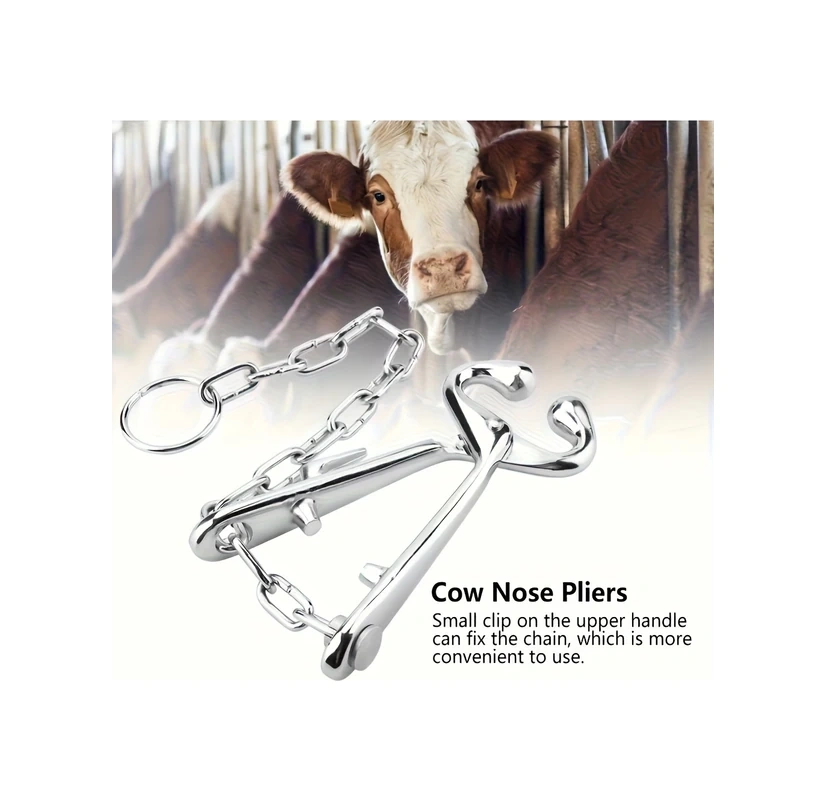 Willowhaven Zincirli Ağır Hizmet Metal Burun Halkası - Sığır, Keçi, Koyun İçin Dayanıklı