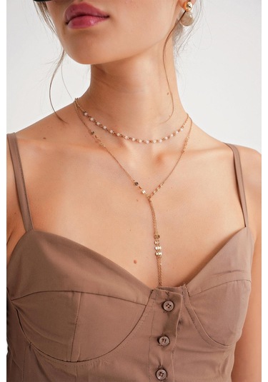 4737 Kadın Düğmeli Kuplu Pileli Bluz Moka Moka