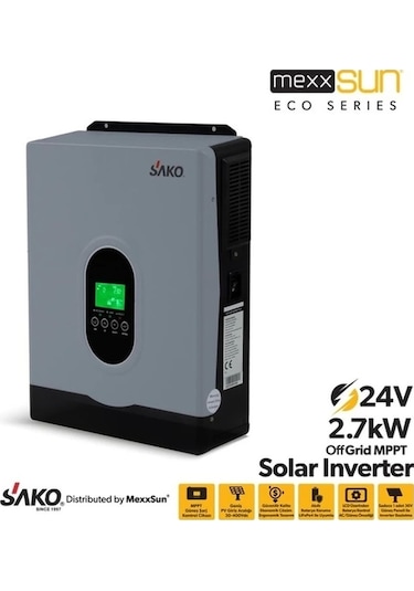 Sako E-sun 24 Volt 2.7 Kw Tam Sinüs Mppt Akıllı İnverter 450 Vdc