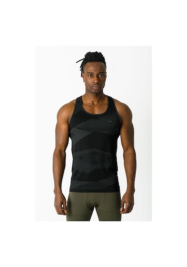 Maraton Active Ekstra Slim Erkek Atlet Yaka Kolsuz Training Siyah Atlet 824011-Siyah