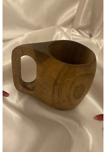 Kuksa Ahşap Rengi Tahta Bardak Kupa