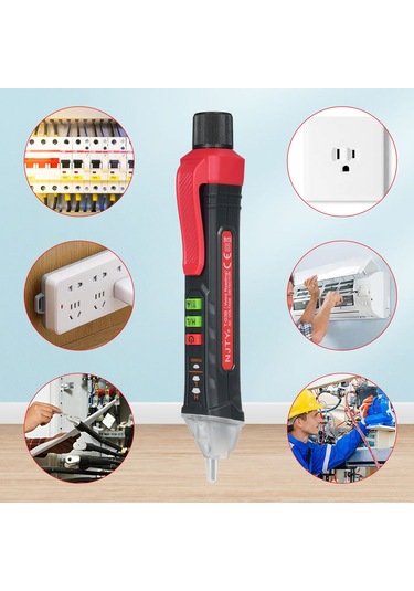 Springsun Njty Sesli Bildirimli Temasız Voltaj Dedektörü 12v-1000v/48v-1000v Çift Aralıklı Kablo Test Cihazı