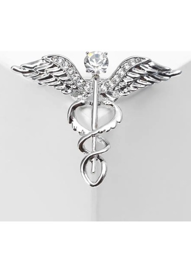 Queen Fair Tıbbi Broş Caduceus 141391739 Beyaz