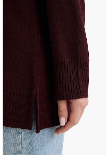 Defacto Regular Fit Bisiklet Yaka Basic Düz Uzun Kollu Tunik C4474ax25wnbr174 Bordo