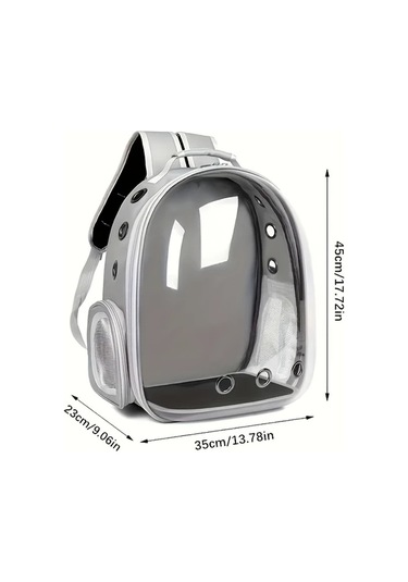 Willowhaven Gri Büyük Kapasiteli Şeffaf Kedi Sırt Çantası - Taşınabilir Havalandırmalı Taşıyıcı