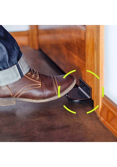 Teltree Ev İçin Dokunmadan Açma Aleti - Ayakla Kullanan Kapı Kolu - Siyah Siyah