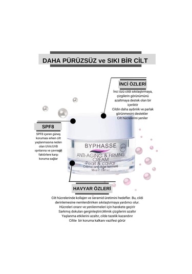 Byphasse Anti-Aging Pro40 İnci ve Havyar Özlü Yaşlanma Karşıtı Krem 50 ML