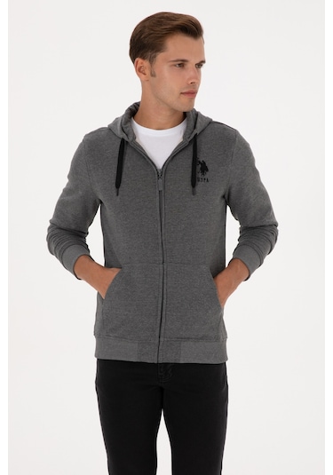 U.s. Polo Assn. Erkek Antrasit Melanj Hırka Örme 50307765-vr081 Antrasit Melanj