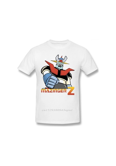 Vikineey Erkekler İçin Mazinger Z Robot Anime Kısa Kollu Vaporwave T-shirtwhıte WHITE