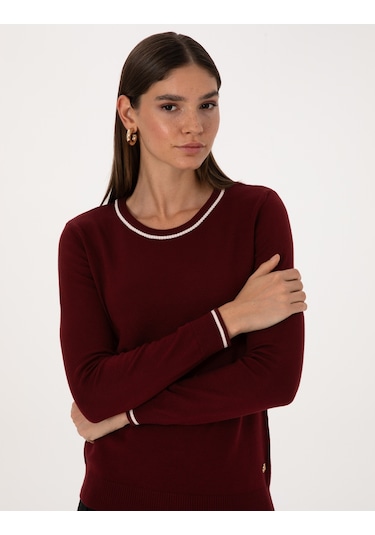 Pierre Cardin Kadın Vişne Kazak /triko 50315910-vr223 Vişne