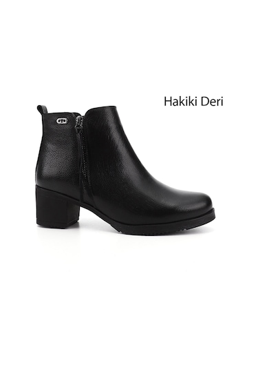 Gönderi R Kadın Siyah Floter Fermuarlı Kalın Topuklu Hakiki Deri Bot Gkzb13451460 Siyah Floter