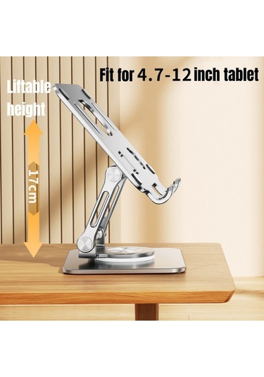 Cbtx Lz-p2026 4.7-12 İnç Tablet Isı Dağıtımı Ayarlanabilir Alüminyum Alaşımlı Masaüstü Standı 360 Derece Dönüş İle