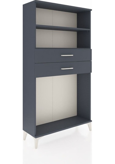 Arges Dolap 2 Raflı 2 Çekmeceli 88x30x163 Antrasit-antrasit Antrasit