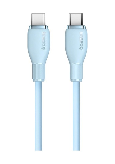 Baseus Pudding Type-C To Type-C 100 W Hızlı Şarj Kablosu 1.2 M. Mavi