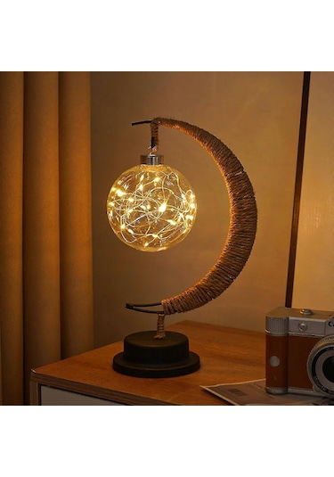 Lamba Hattı Rattan El Yapımı Kenevir Halat Ferforje Gece Lam Çok Renkli