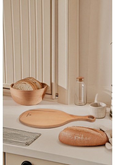 Yekpare Masif Ahşap Sunum Tahtası Kesme Tahtası Kayın Medium 2