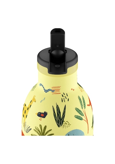 Clima Bottle Jungle Friends Pipetli Paslanmaz Çelik Termos 330 Ml Sarı