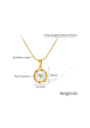 Sones Opk Gx2425 Paslanmaz Çelik Yuvarlak Kalp Kolye Mizaç Köprücük Kemiği Zinciri