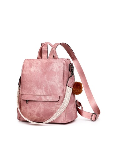 Ayan Rüzgarlı Pu Toptan Çok Fonksiyonlu Sırt Çantası-pembe Pembe